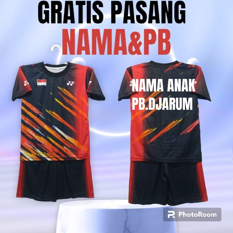 SETELAN BAJU BADMINTON ANAK#JERSEY BULU TANGKIS