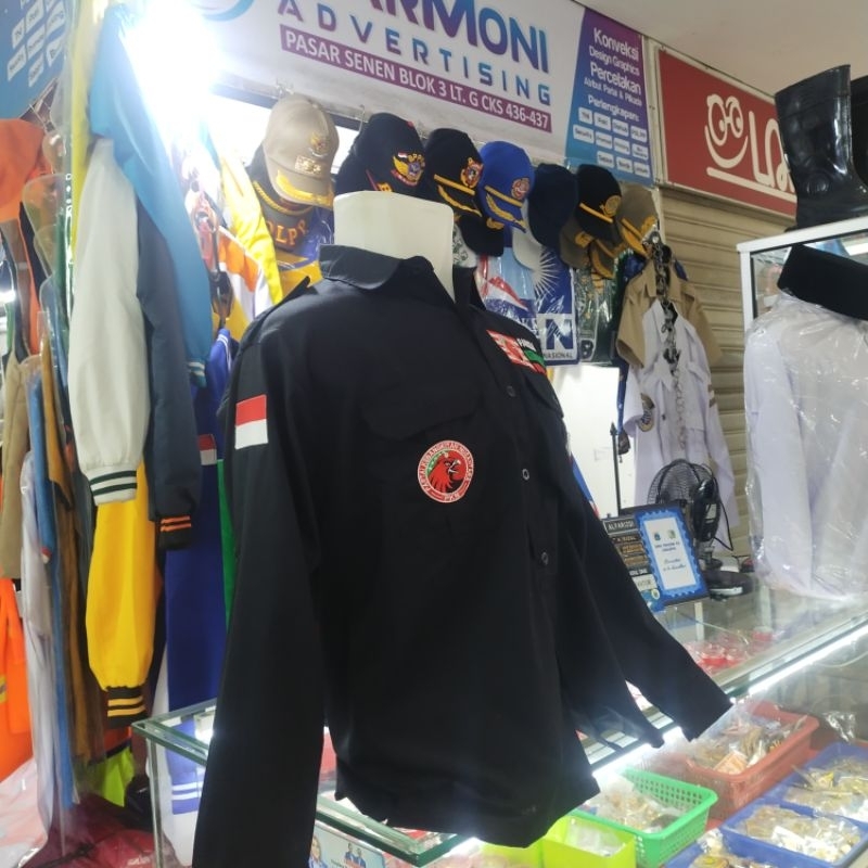 KEMEJA LENGAN PANJANG PDH HITAM PARTAI PKN