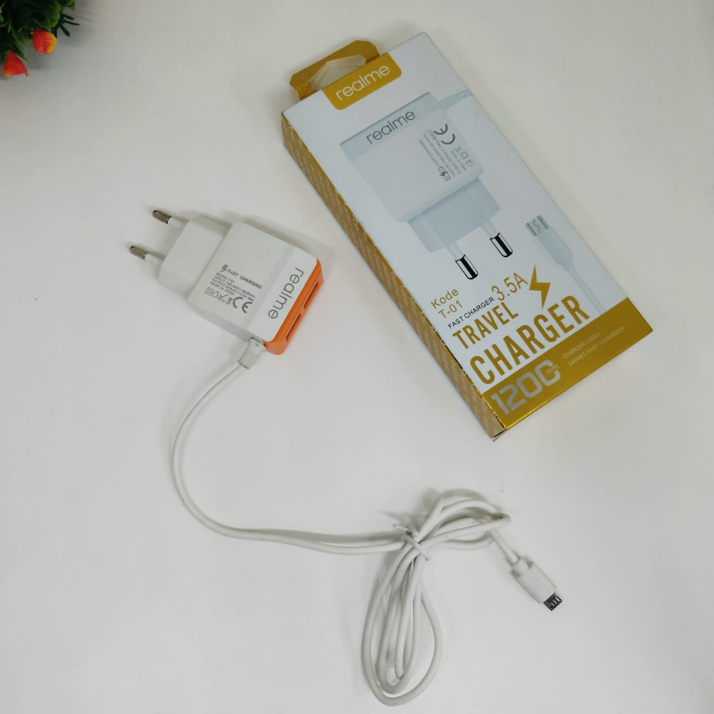 TRAVEL CHARGER T01 T/C Branded 3.5A + KABEL CASAN MICRO BY SMOLL