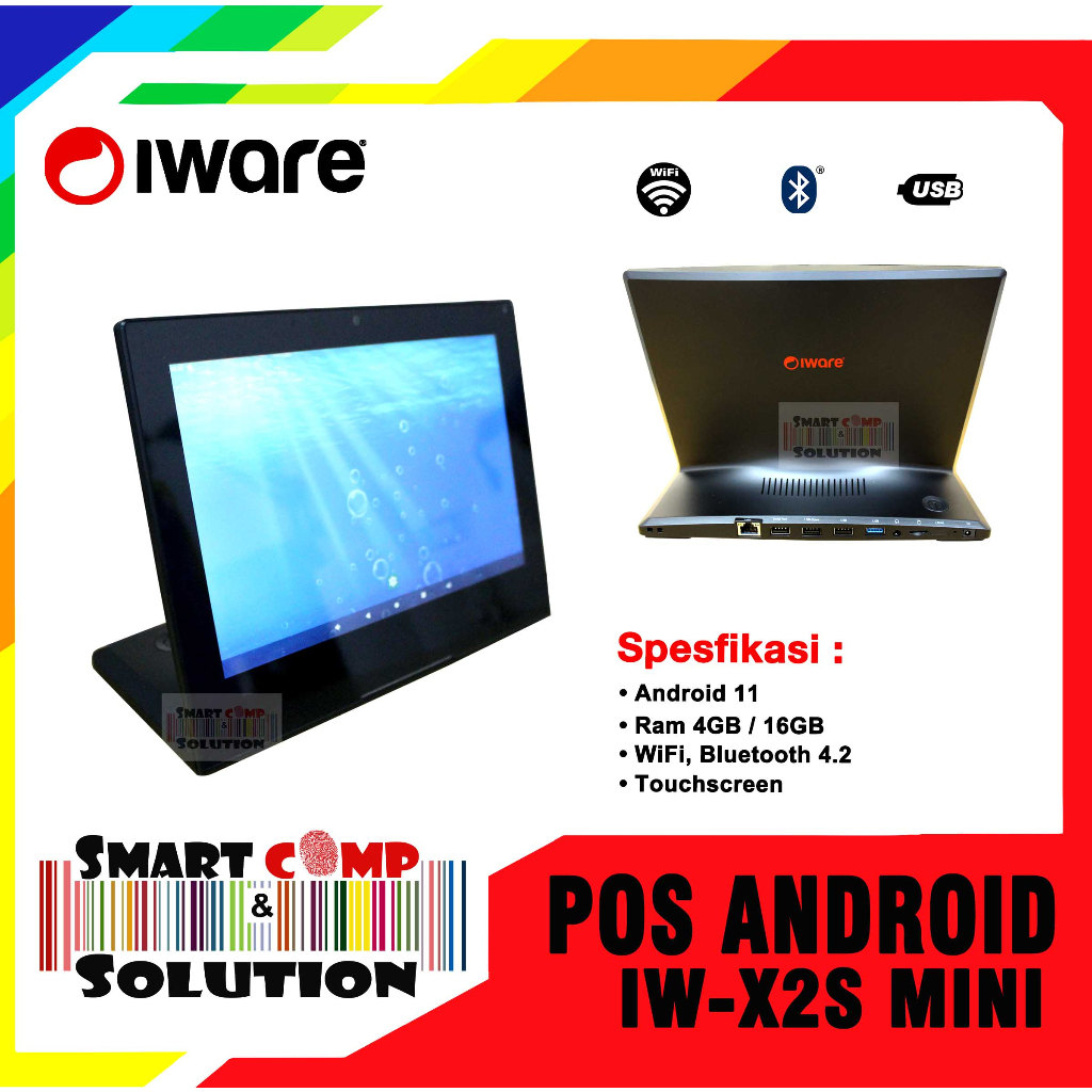 Mesin Kasir Iware X2S - Tablet POS Android 10&quot; 4GB/16GB Bluetooth Wifi