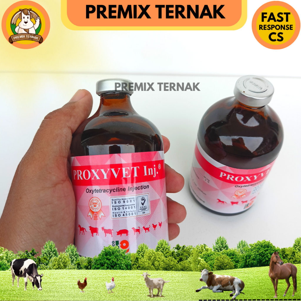 PROXYVET INJ 100ml - Antibiotik spektrum luas hewan - Mirip kaloxy vet - Vet oxy sb - Limoxin 50