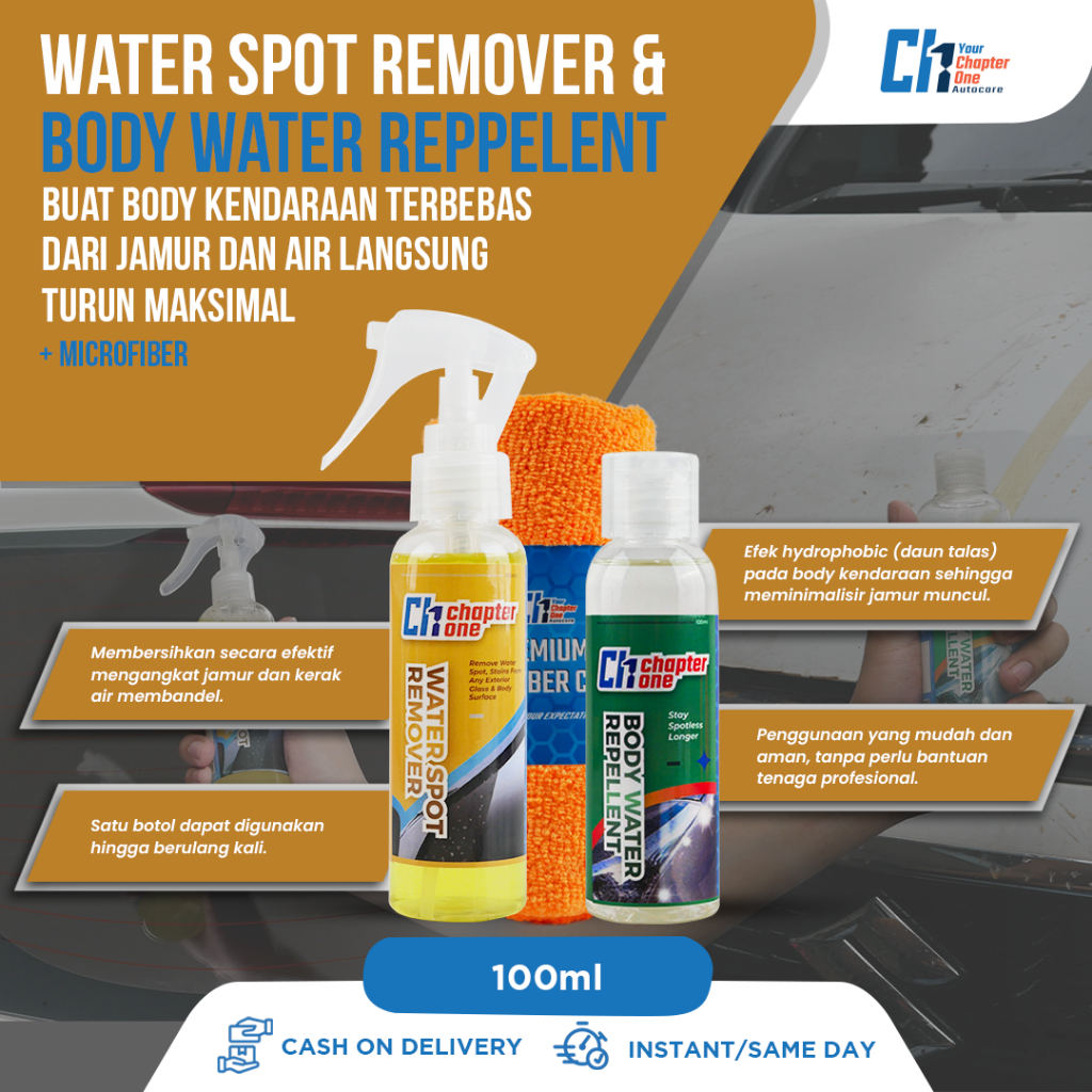 Water Spot Remover + Body Water Repellent  | Paket Penghilang Jamur &amp; Anti Air Body Kendaraan by Yourchapterone