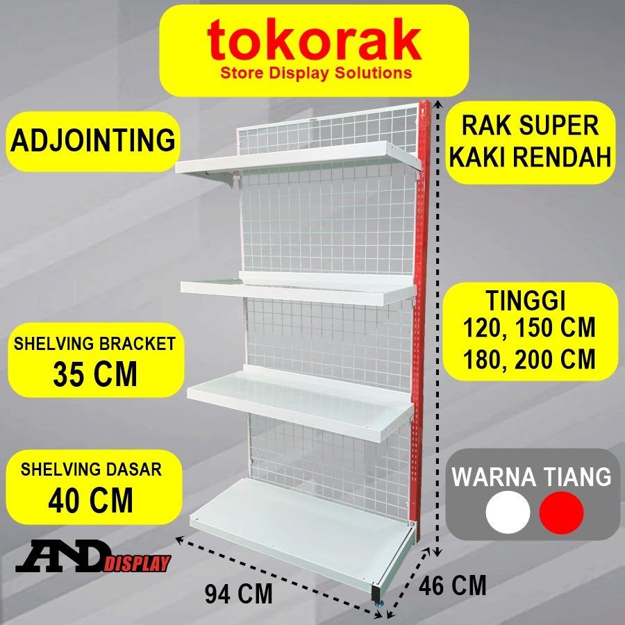 RAK MINIMARKET SUPERMARKET SINGLE ADJOINTING SUPER KR 35 CM RAK WALL END GONDOLA ANDDISPLAY