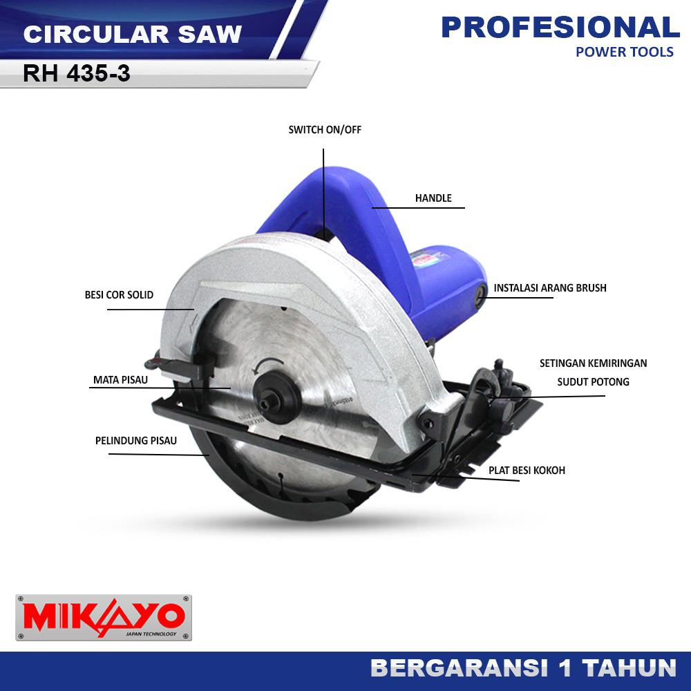 MIKAYO MESIN CIRCULAR SAW MESIN POTONG KAYU LISTRIK ARMATUR FULL TEMBAGA CIRCULAR SAW MURAH - FF02