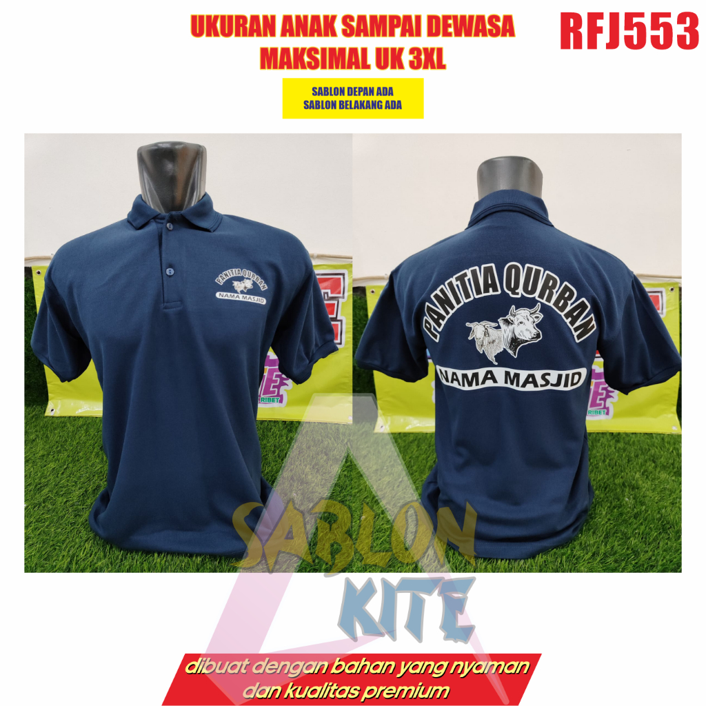 Murah!!! Kaos kerah polokerah RFJ553 free tulis nama masjid or komunitas kalian