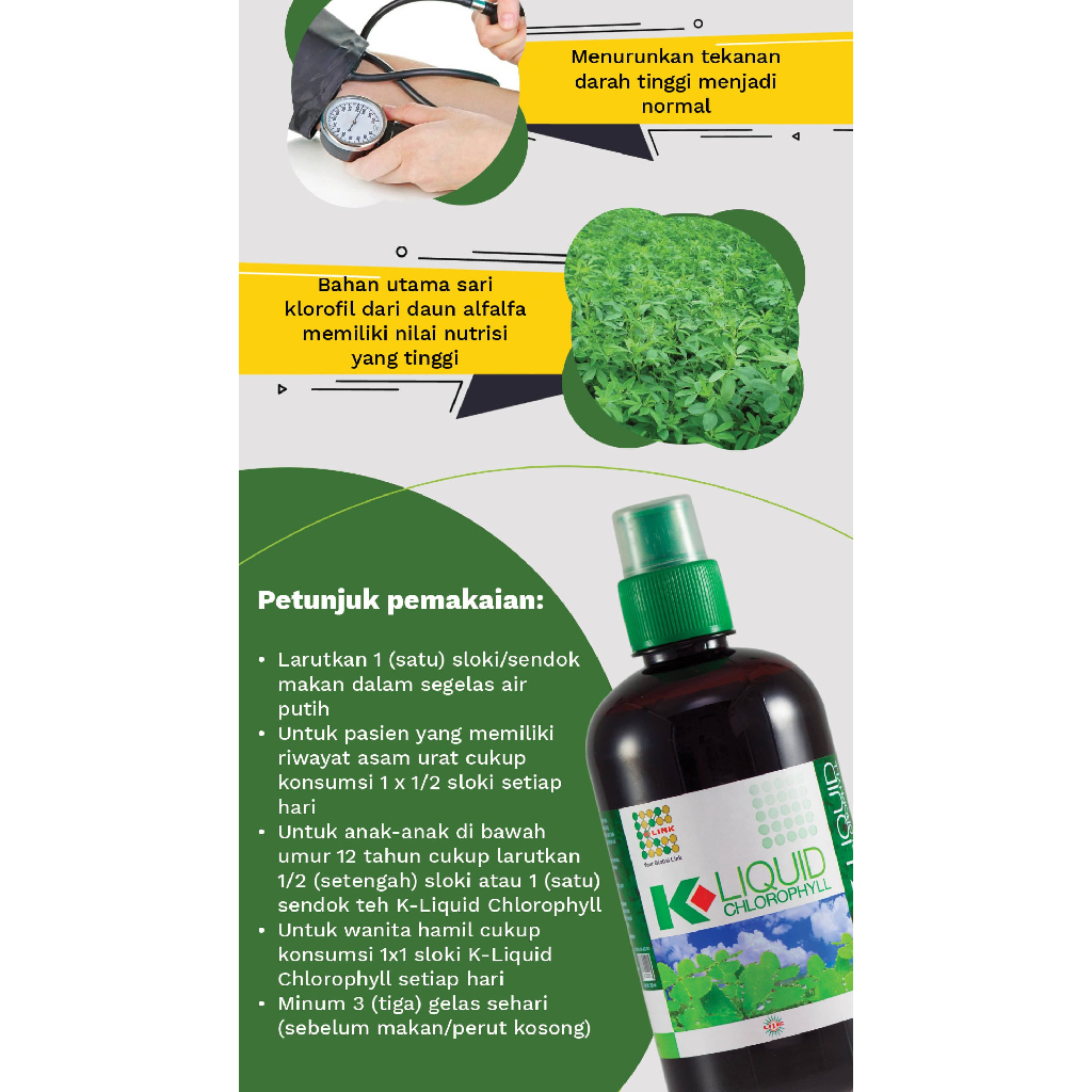 PAKET HEMAT !! 2 BOTOL CHLOROPHYLL KLINK ORIGINAL KLOROFIL 500ml