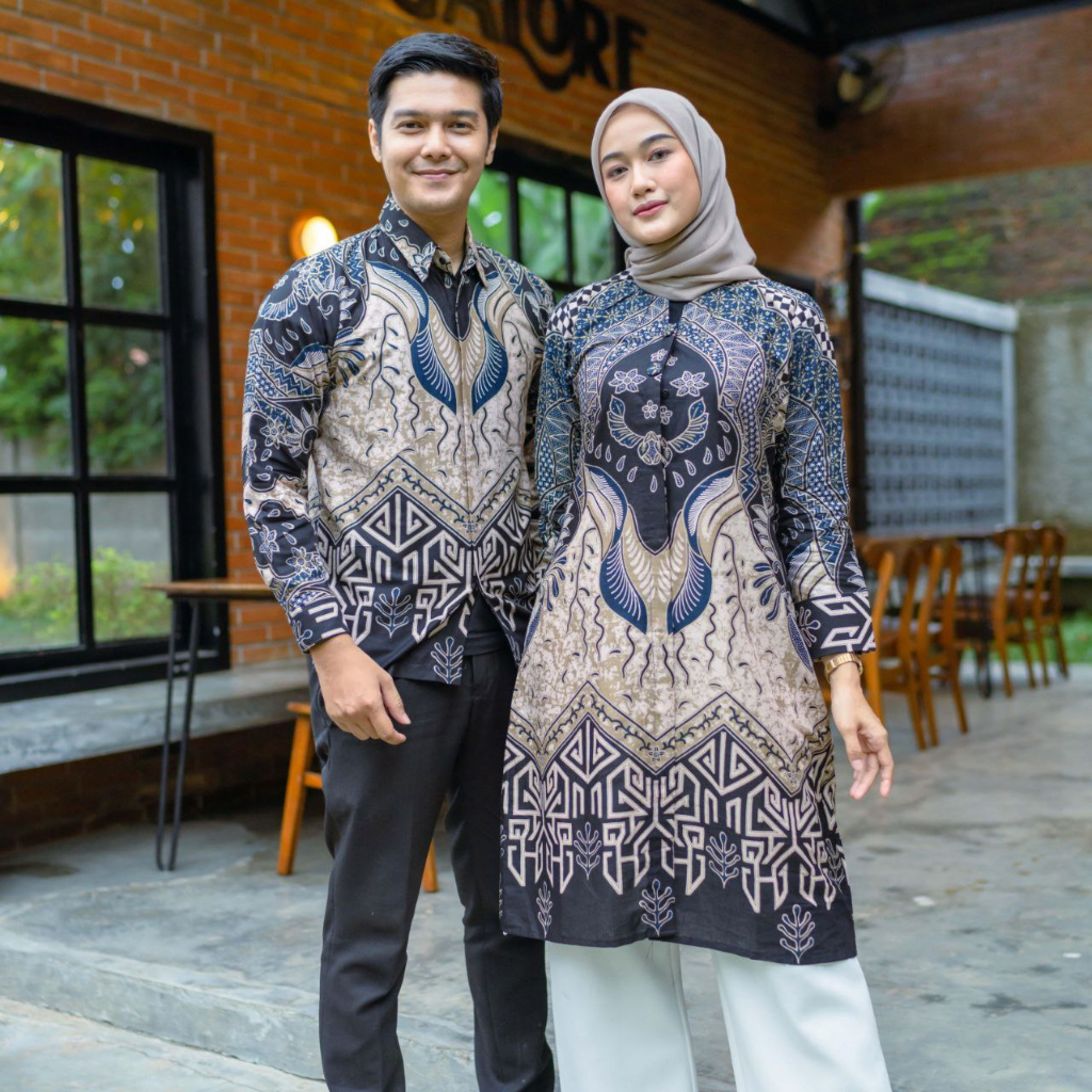 Batik Couple Kemeja Tunik Premium Reguler Fit Bahan Katun Primissima Size M L XL XXL XXXL