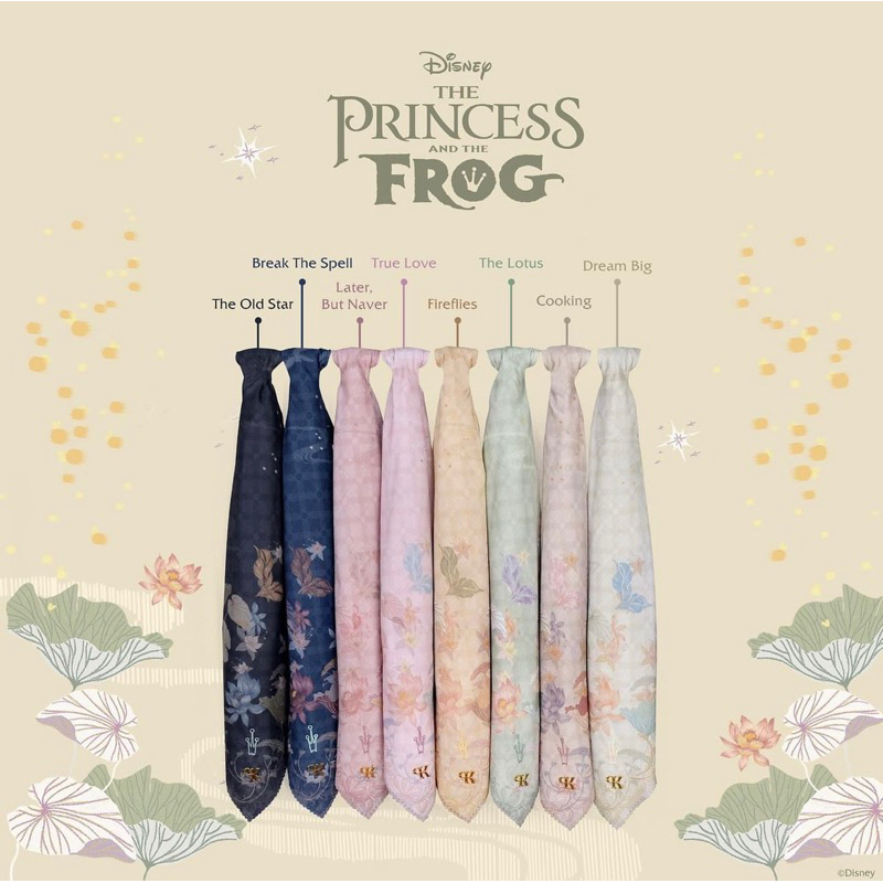 READY STOCK THE PRINCESS AND THE FROG SCARF SERIES BY PURU KAMBERA X DISNEY