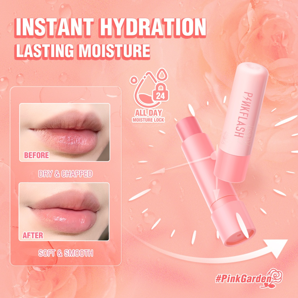 PINKFLASH Plant Oil-Based Lasting Moist Lip Balm Lip Care Deep Hydration 4 Natural ingredients Repair Nourish Reduce Wrinkles