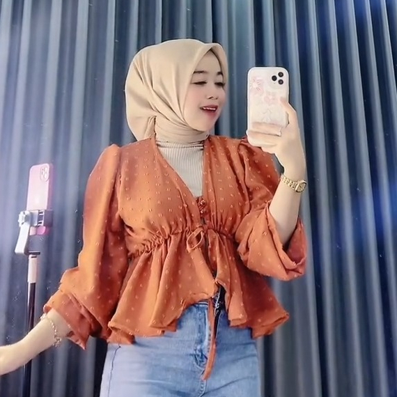 BLOUSE URAGIRI KAYLA ATASAN WANITA WRAP IKAT | PAMELA TOP ZURA BLOUSE KAILA OUTER URAGIRI