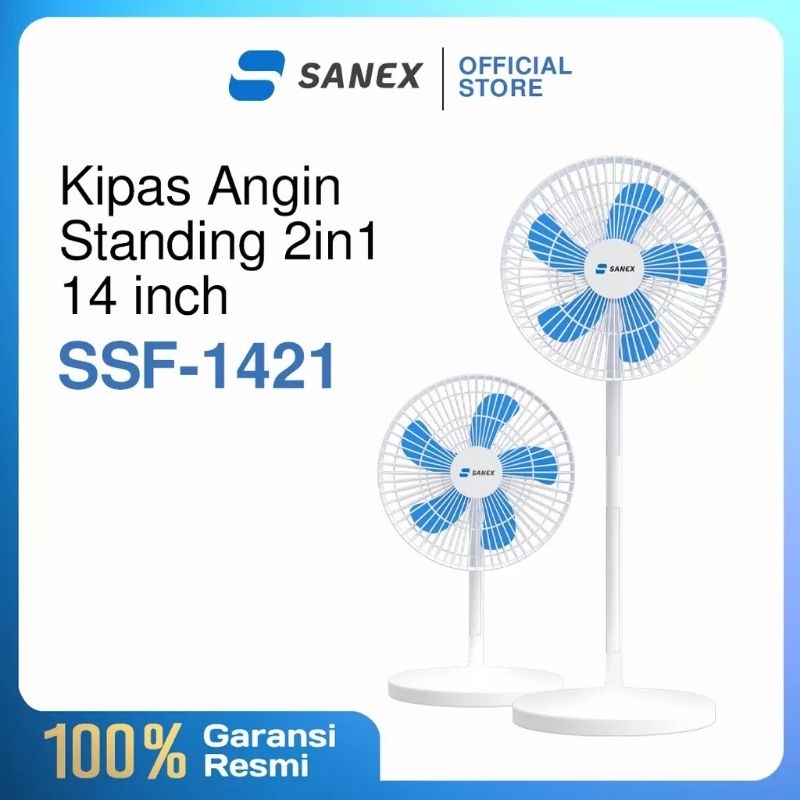 KIPAS ANGIN BERDIRI SANEX 14inch STAND FAN SANEX 14inch 2in1