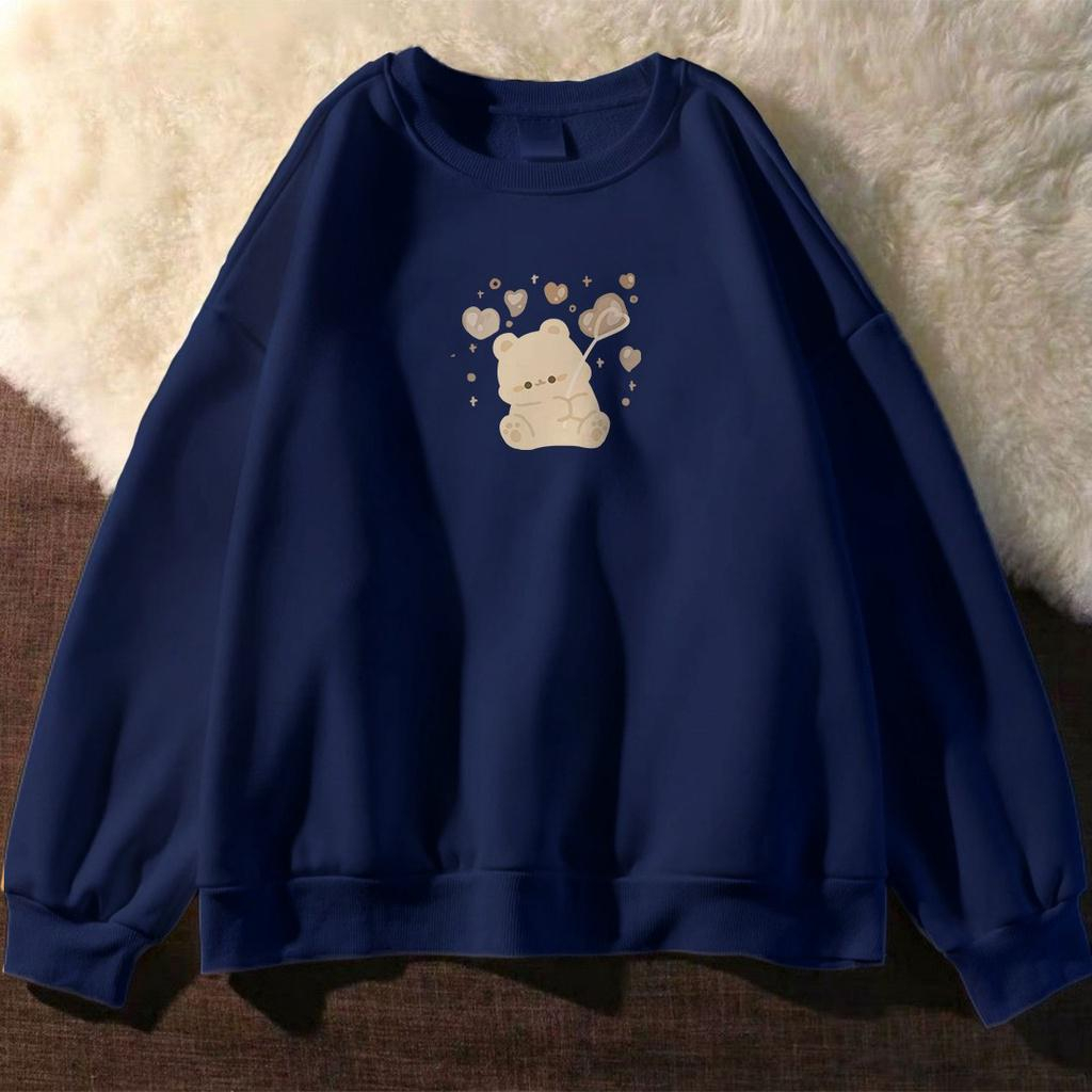 KITTY BEAR Korean Sweater Crewneck Cute Size M - XXL