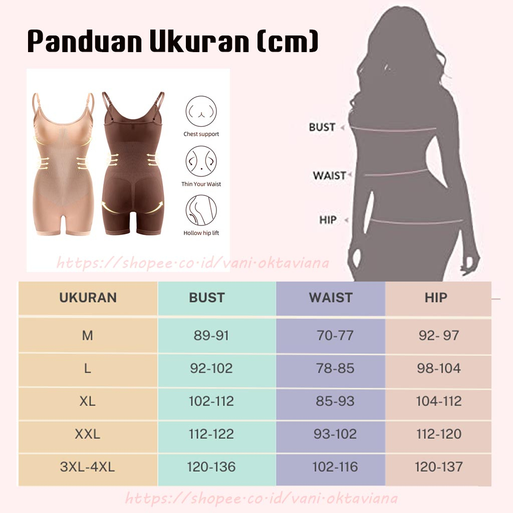 Bodysuit Wanita Korset Shapewear Korset Full Body Korset Pelangsing Badan Uk M-4XL | Body Sclupting