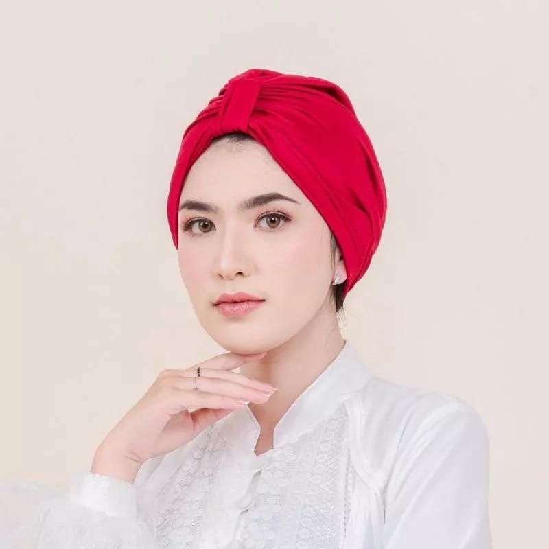 Bandana Turban Hijab Instant Dewasa Polos Jersey Premium