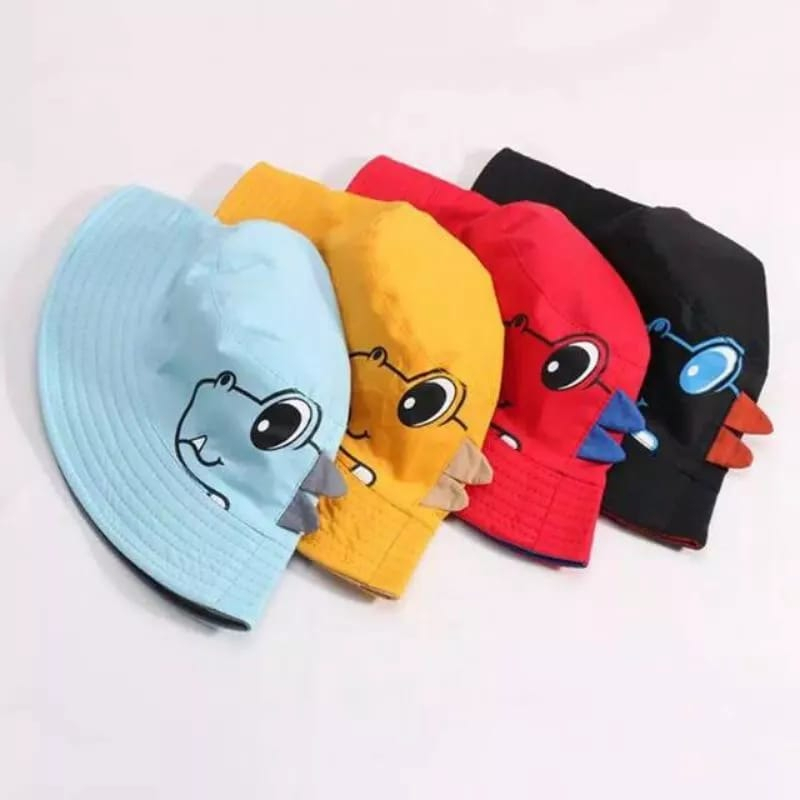 Topi Bucket Anak Bayi Tali Sablon Bordir Motif  Tirex Laki Perempuan Cewe Cowo Usia 2-6 Tahun |Fashion