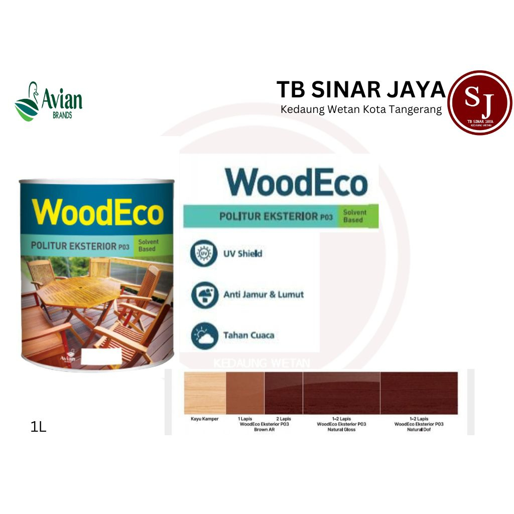 WOODECO / WOOD ECO POLITUR EKSTERIOR VERNIS PERNIS KAYU 1L