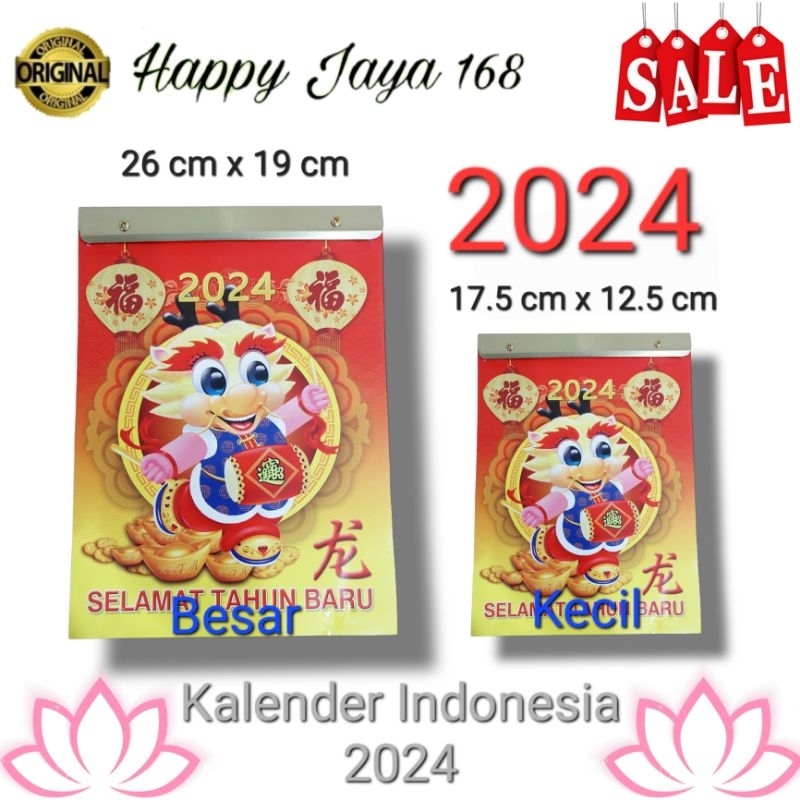 Kalender Calender Jawa Arab Chinese Robek Sobek Harian Tahun 2024