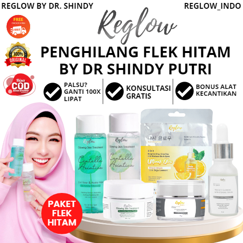 Skin Care Reglow dr Shindy Putri 1 Paket Perawatan Wajah Glowing Penghilang Flek Hitam Milia Komedo Skincare Untuk Kulit Berminyak Berjerawat Bruntusan Red Glow Official Store