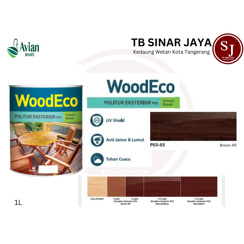 WOODECO / WOOD ECO POLITUR EKSTERIOR VERNIS PERNIS KAYU 1L P03 - 05 BROWN AR