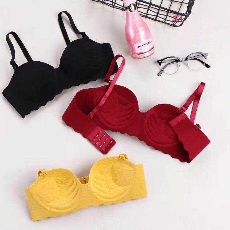 T&amp;Y Bra Wanita Busa Grid Tebal 6806 BH Sport Push Up Senam Zumba Jogging Yoga Pakaian Dalam Wanita Fashion Elastis Tanpa Kawat Kekinian Murah Import