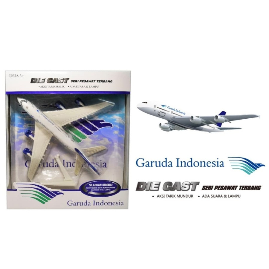 Diecast Pesawat Airbus A380 Maskapai Garuda