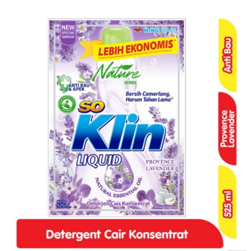 so klin liquid detergent cair 525ml