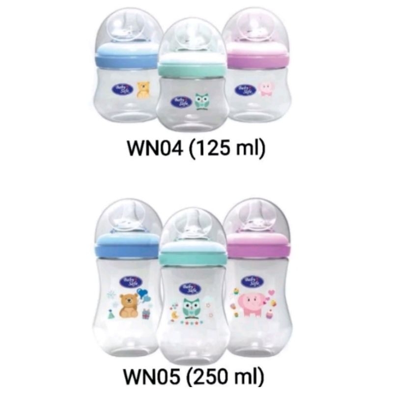 Baby Safe Botol Susu Wide Neck Karakter 125ml 250ml / Baby Safe Wn004 Wn005