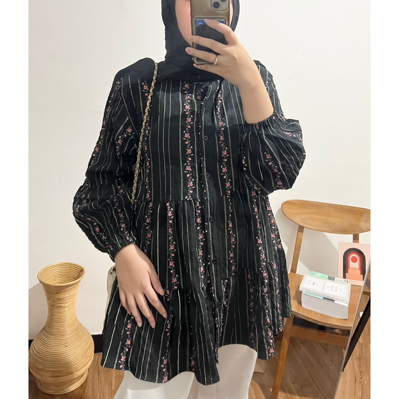 BLOUSE FLOW BAJU KERJA KEMEJA CRINGKLE ANTI KUSUT