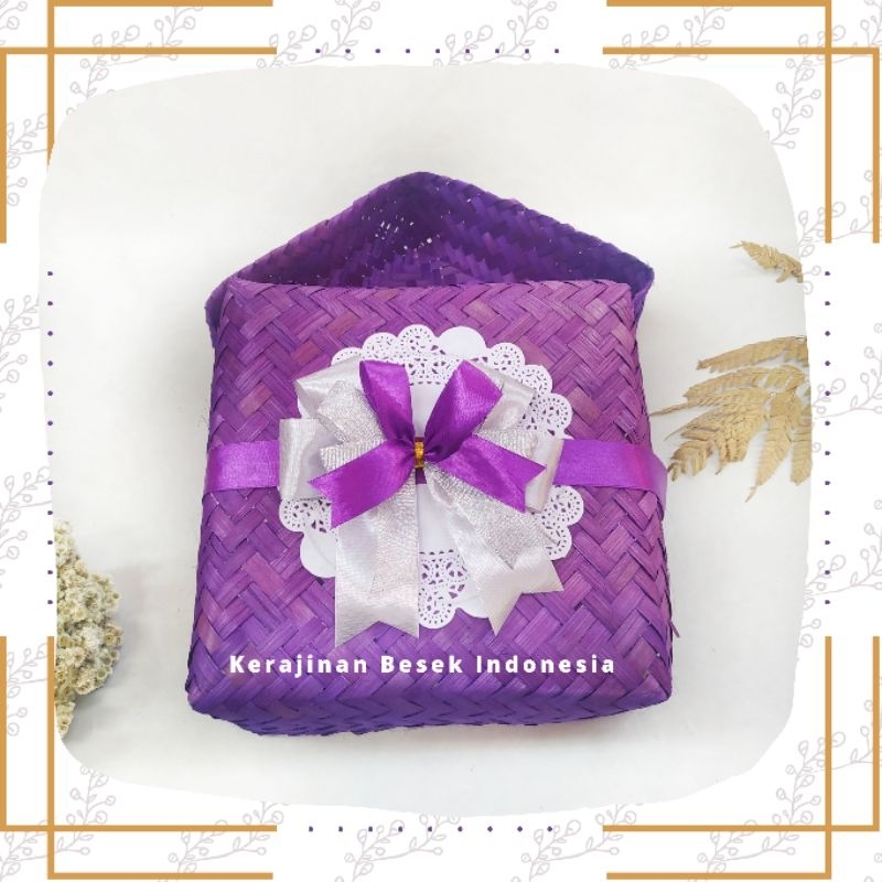 Sepasang besek aneka ukuran warna pita Besek nasi box nasi ayam lauk hampers murah syukuran khitanan