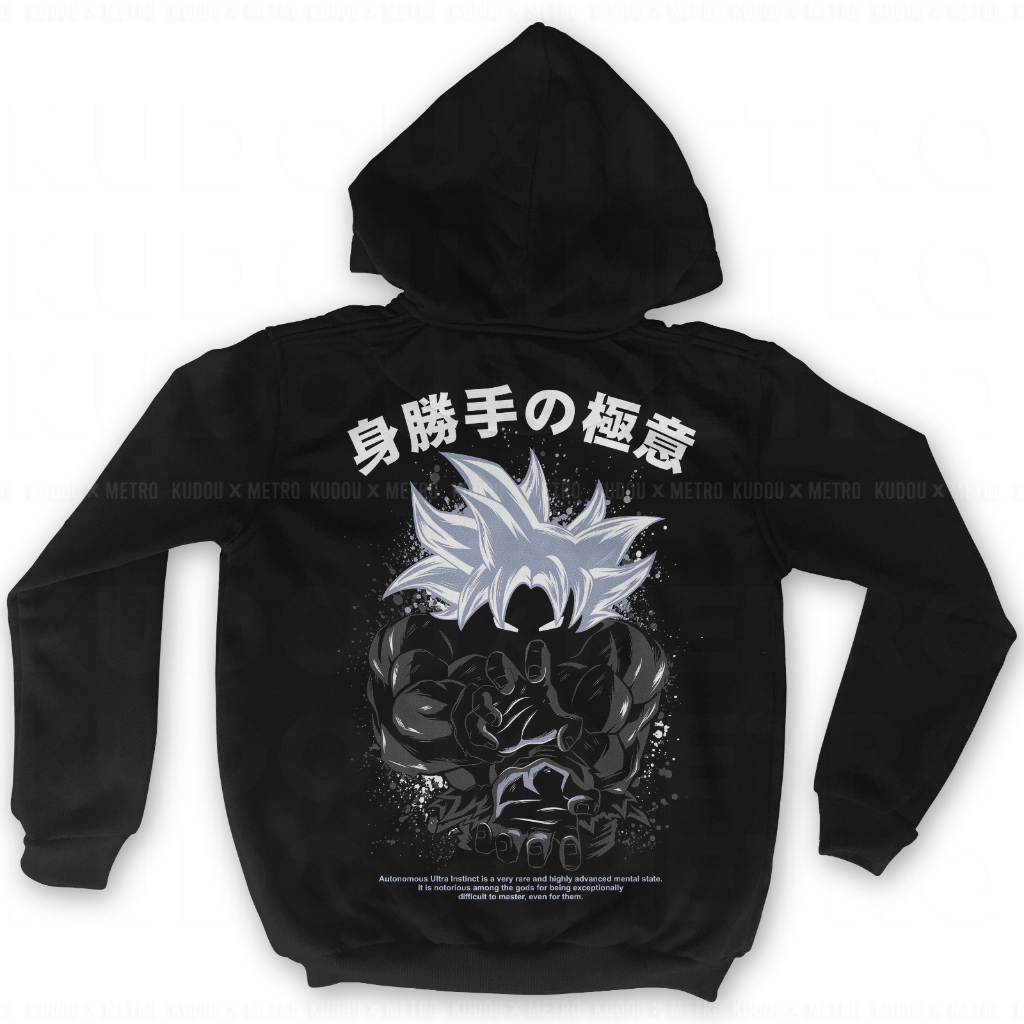 Jaket Goku Ultra Instinct Sign Black Anime Manga Dragon Ball Premium Unisex