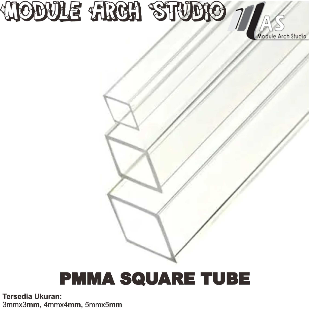 PMMA Squar Tube - Acrylic Squar Tube - Pipa Acrylic Kotak -Stick Clear