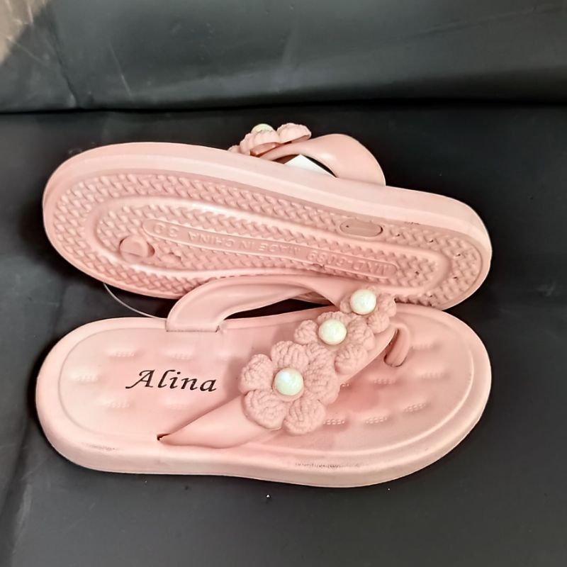 Sandal anak perempuan Alina Sandal jepit import wanita size 30-35