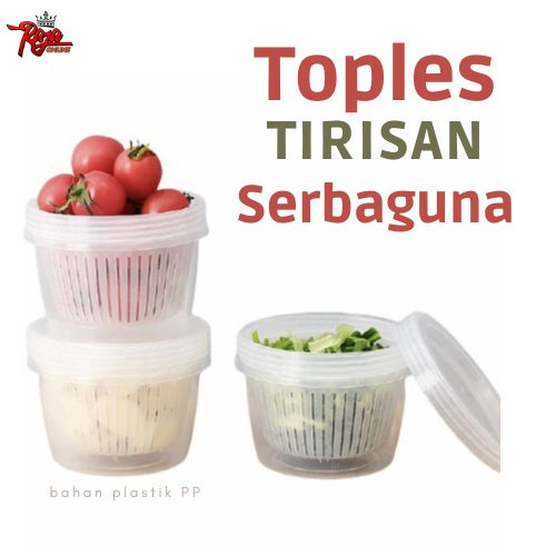 TPL1-Toples Bulat Tirisan Bawang Sayur Transparan Kotak Wadah 300ml