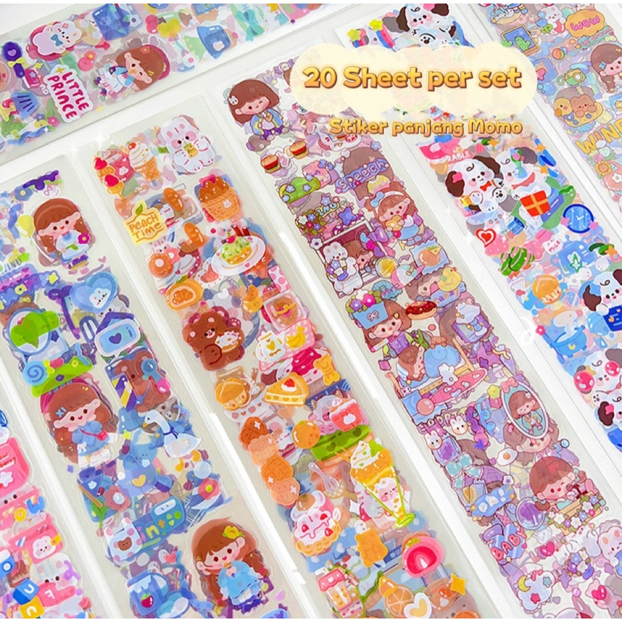 

Stiker Pack Momo PVC/Bening Anti Air Panjang Isi 20 Pcs Untuk Deco Buku/Botol/Casing Hp 1 Pack