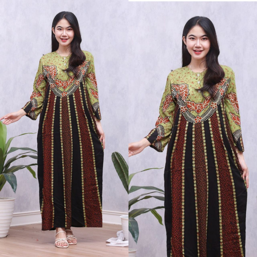 Jinja Parsela Dress Daster Panjang Nyaman Kekinian Bumil Busui Friendly 2J-0015