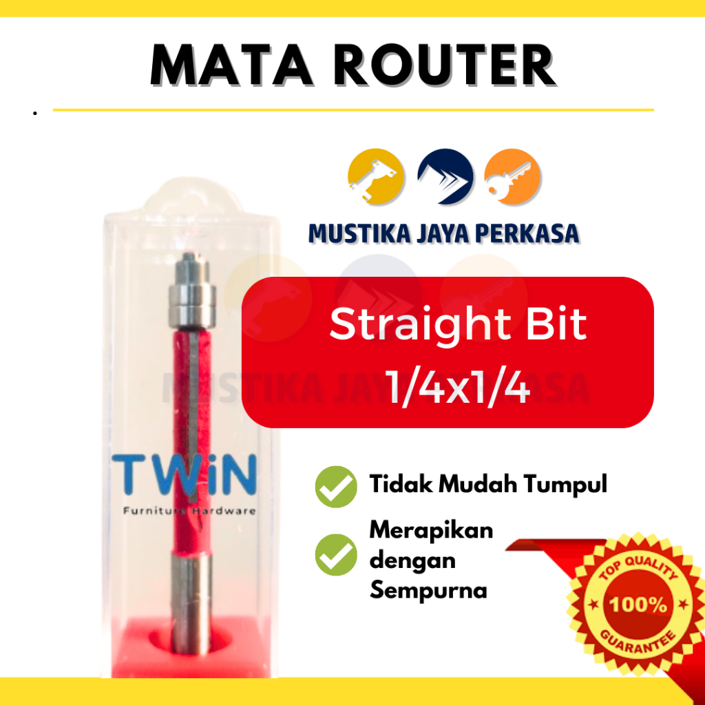 Mata Profil Router Straight Bit 1/4&quot; 6mm + Bearing / Flush Trimmer HPL