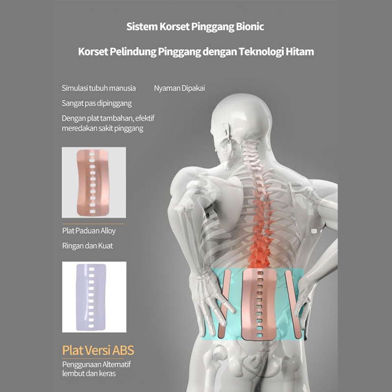 Sabuk Dukungan Korset Lumbal Korset Lumbar Pinggang Tulang Belakang Saraf Pria Wanita