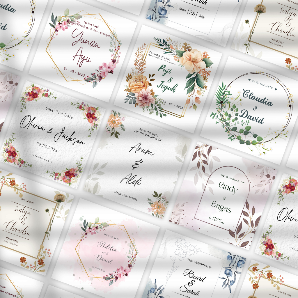 

Kartu Souvenir / Souvenir Tag / Label Souvenir Persegi / Kartu Ucapan Terima Kasih Pernikahan / Kartu Save the Date Wedding