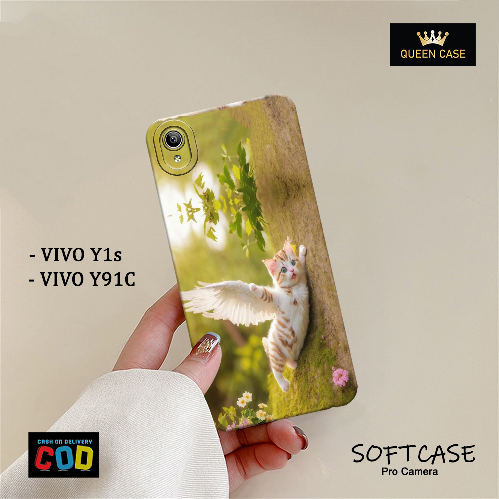 Softcase Hp VIVO Y91C / VIVO Y1s - Fashion Case KUCING - Case Hp VIVO Y91C / VIVO Y1s - Casing VIVO 