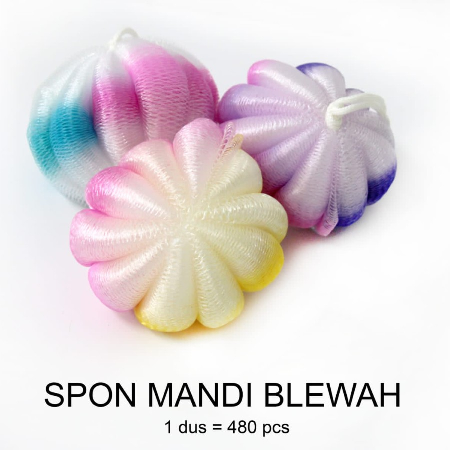 Spon Mandi Blewah tebal bulat / spons puff Labu bawang Manggis / Bath Showerr Sponge scrub1 Pcs Murah