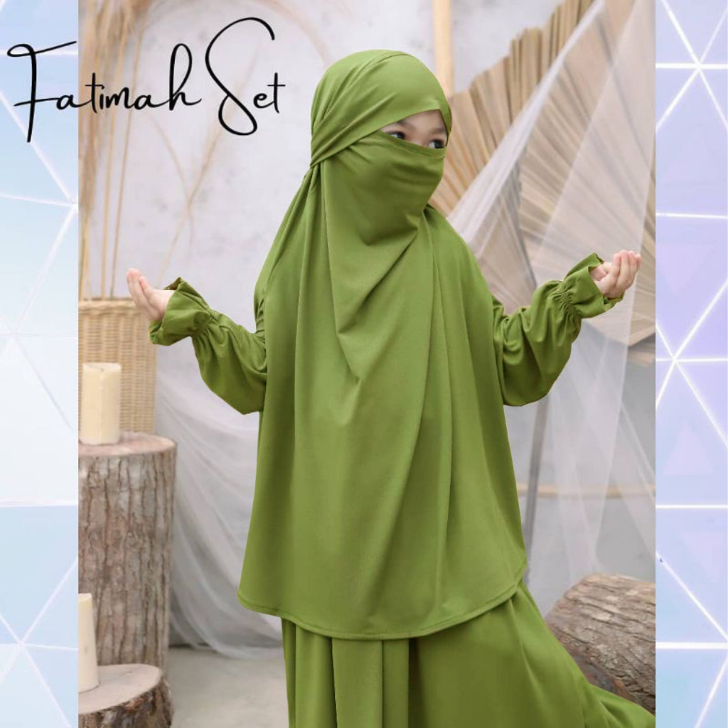 FenishaStore French Khimar FATIMAH SET Usia 4-5Tahun / Pakaian Muslim Anak Bisa Bayar Ditempat COD