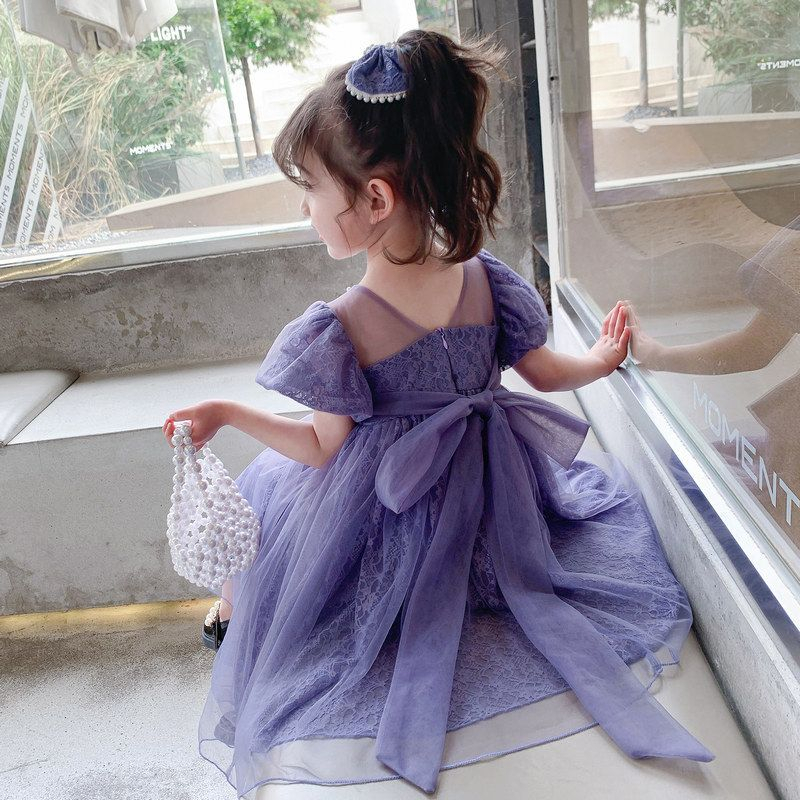 (LOLI-JKT) BD-444 GAUN BROKAT TUTU ANAK IMPORT LENGAN PUFF SIZE 90-140