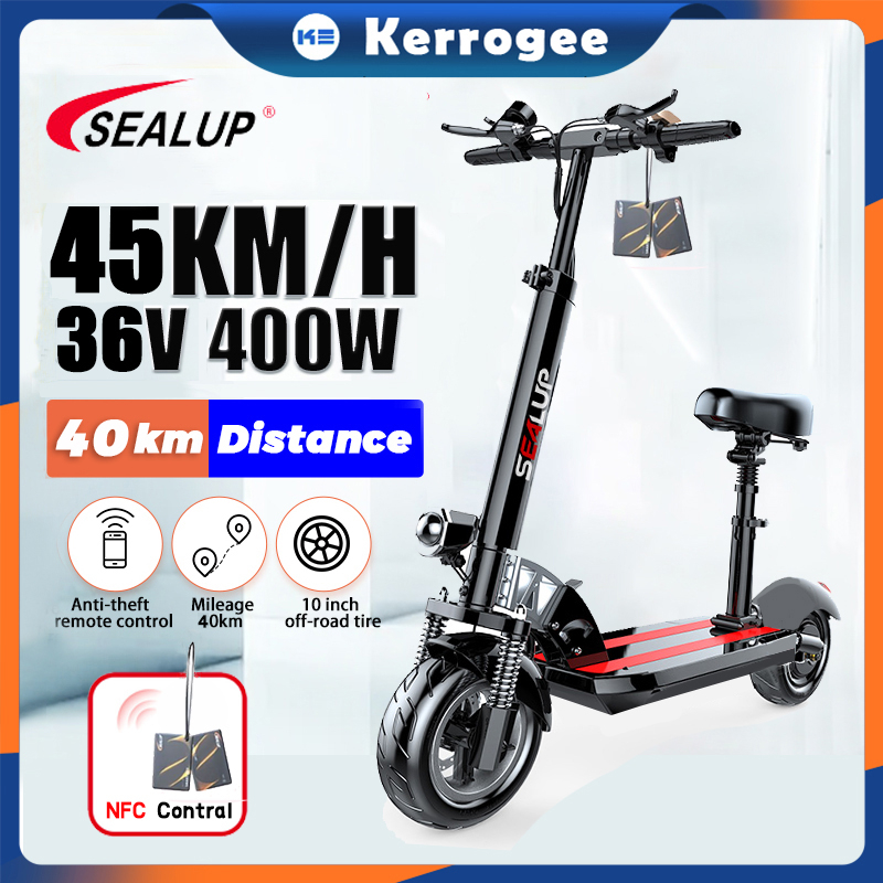 ⚡SEALUP Q8⚡Skuter Elektrik Listrik Lipat Scooter 10inch 400W Tahan Baterai 40-45km bisa COD Garansi 1 tahun