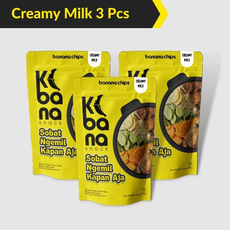 

KERIPIK PISANG KIBANA 3 PCS- BANANA CHIPS VARIAN RASA CREAMY MILK