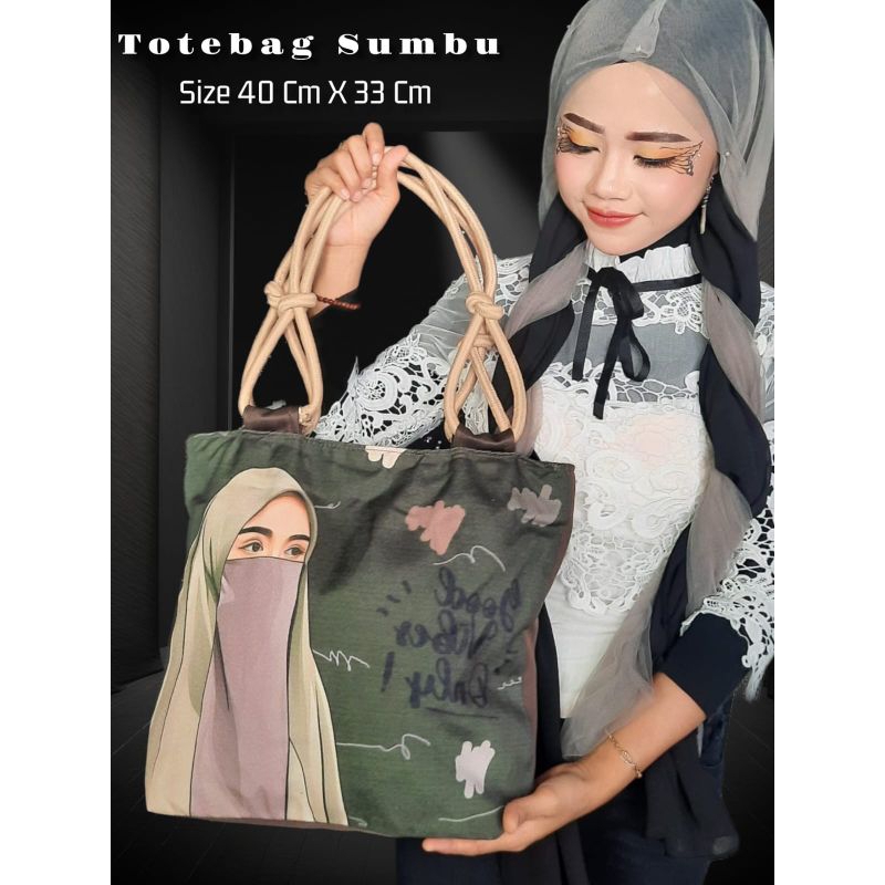 ( GRADE A)TOTEBAG SUMBU PRINTING PREMIUM~ BADAN BELAKANG TAS WARNA NYA DAPAT ACAK