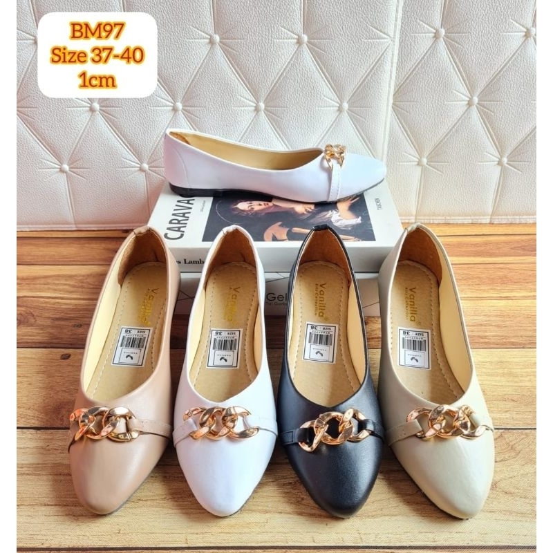 ABBUSHOES Bm 97 flat shoes rantai khutroh 1cm