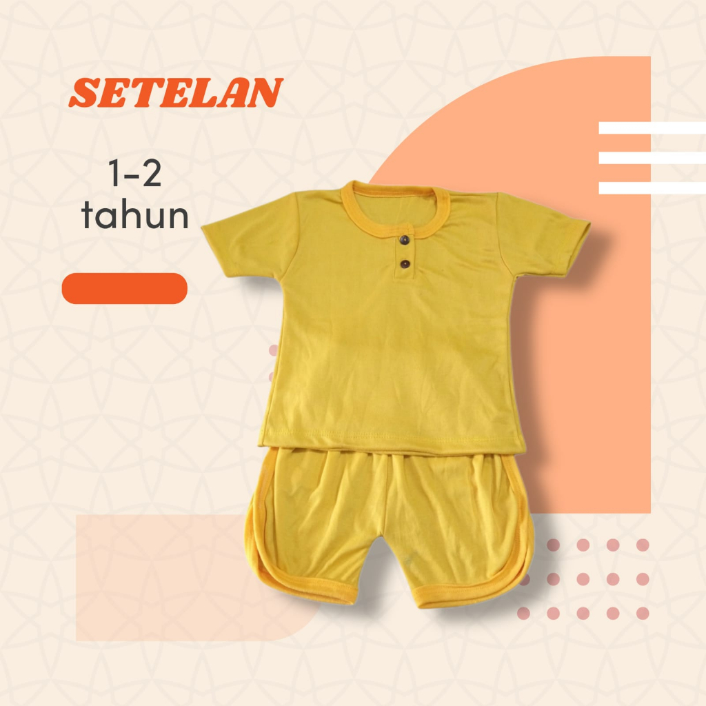 Setelan Oblong Pendek Kaos Wangky Anak Bayi 1-2 tahun