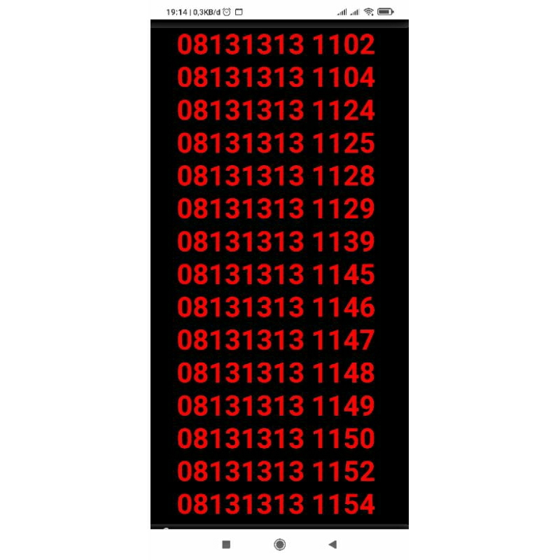 Telkomsel simpati 08 131313 1 ekor rapi cantik