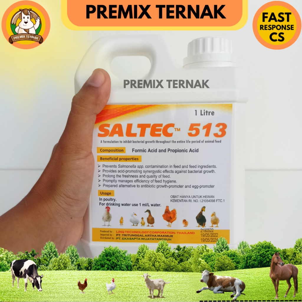 SALTEC 513 1 liter - Acidifier Cair (asam propionat asam format) untuk Ayam unggas - PEANGGANTI AGP