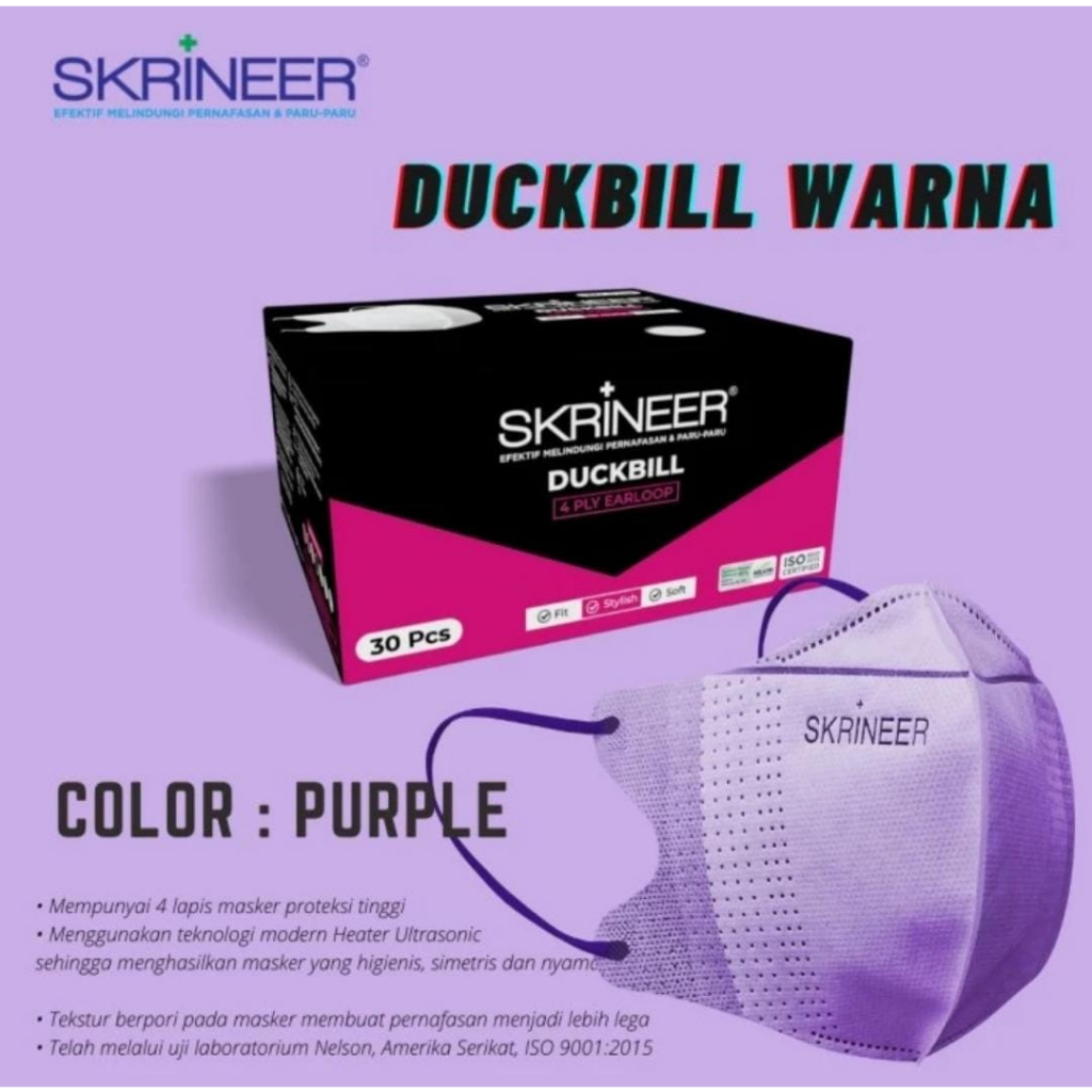 Masker Skrineer Premium Duckbill 4ply